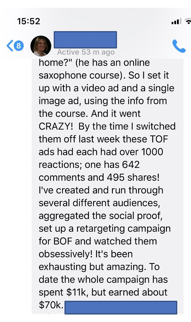 Saxophone Blocked too many leads! testimonial